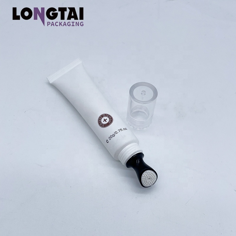 20ml Special Type Massage Applicator Tube Plastic Eye Cream Skin Care Serum Packaging Massage Tube with Slanted Silicone Applica