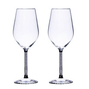 gift goblet glass long stem red wine glasses crystal 350ml drinking custom luxury diamond wine glass