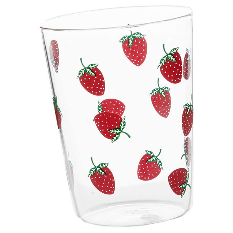 Wholesale cartoon design round transparent high borosilicate glass coffee cups factory