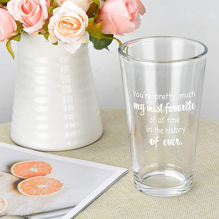 Modern 16oz Pint Glass for Beer Drinking Transparent  Cups for Wine and Beer for Business Gifts