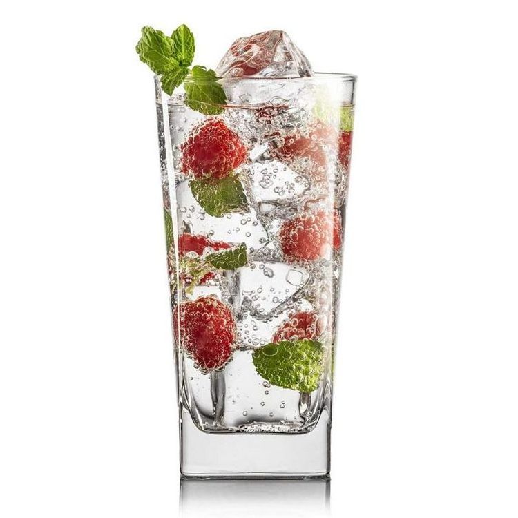 highball beverage glass tumbler cups 300ml custom square drinking glasses