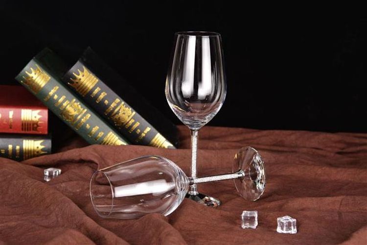 gift goblet glass long stem red wine glasses crystal 350ml drinking custom luxury diamond wine glass