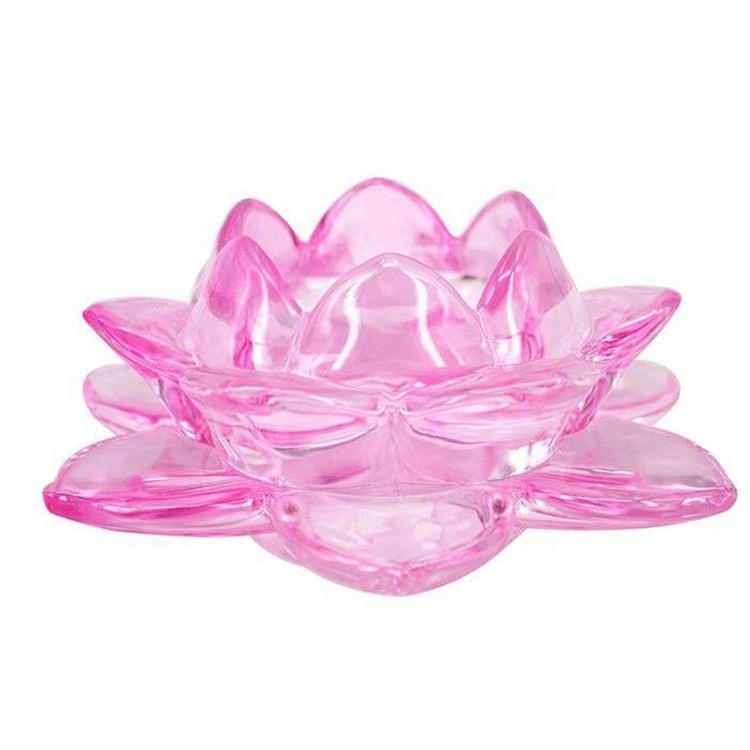 colored votive glass tealight candleholders crystal lotus flower candle holder wholesale