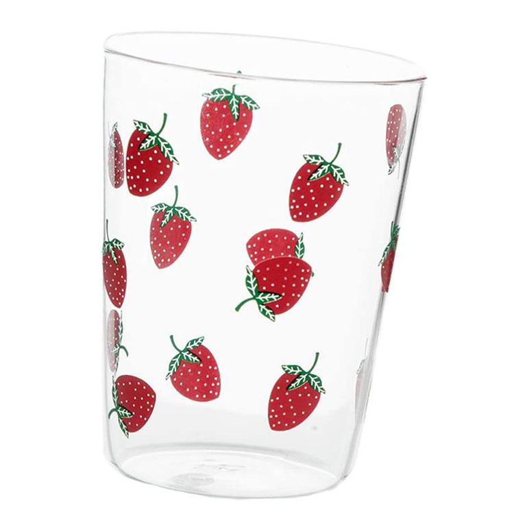 Wholesale cartoon design round transparent high borosilicate glass coffee cups factory