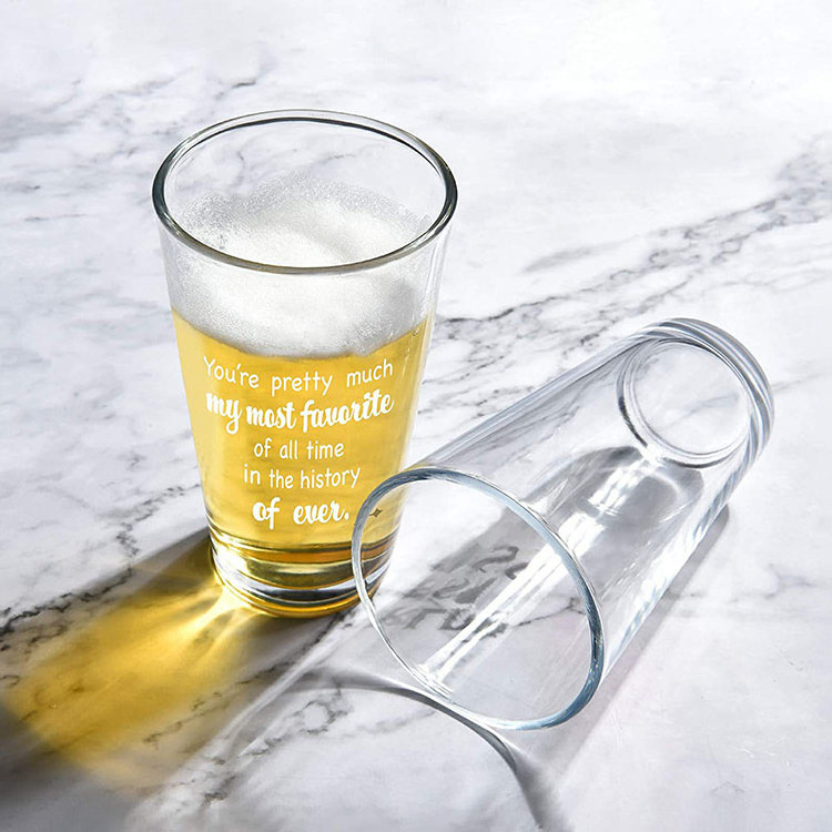 Modern 16oz Pint Glass for Beer Drinking Transparent  Cups for Wine and Beer for Business Gifts