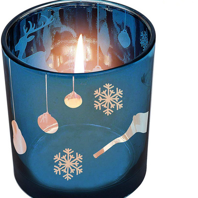 Christmas Gift Mercury Glass candleholders Tealight Cup Blue Glass Votive Candle Holders