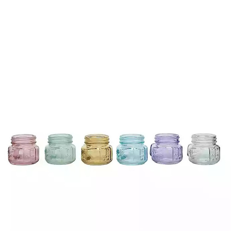 Colorful clear shot glass 6 piece set drinking mini mason jar