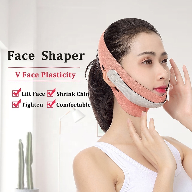 5005 Hot Sale V Line Shaper Lift Up Band Reusable Face Slimming Belt Strap Reduce Double Chin Elastic Bandage Face Shaper