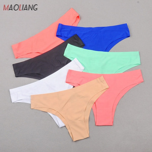 1815 Women G String Thong Ladies Sexy ice silk T Back Panties One Piece seamless Underwear Low Rise Traceless Knickers For Women