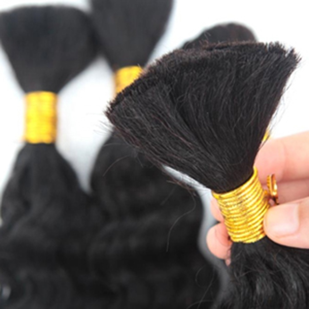 Prestretched Virgin Raw Indian Hair Hair Bulk Wholesale Deep Wave Bundles Bulk Braiding Human Hair