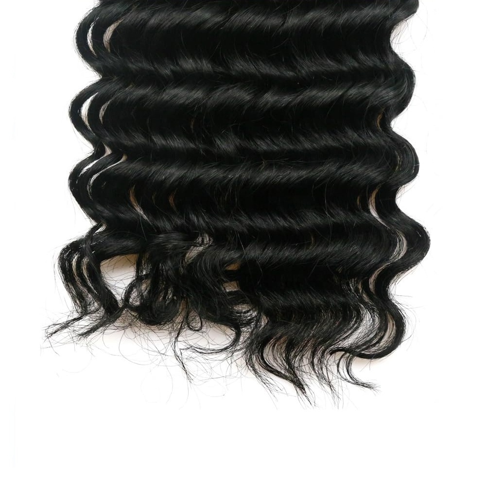 Prestretched Virgin Raw Indian Hair Hair Bulk Wholesale Deep Wave Bundles Bulk Braiding Human Hair