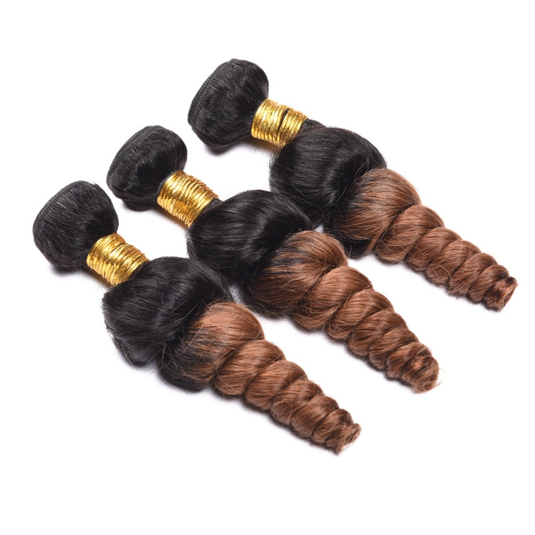 Factory Supply Ombre Color 1B/30# Loose Weaves Bundles Peruvian And Brazilian Human Hair