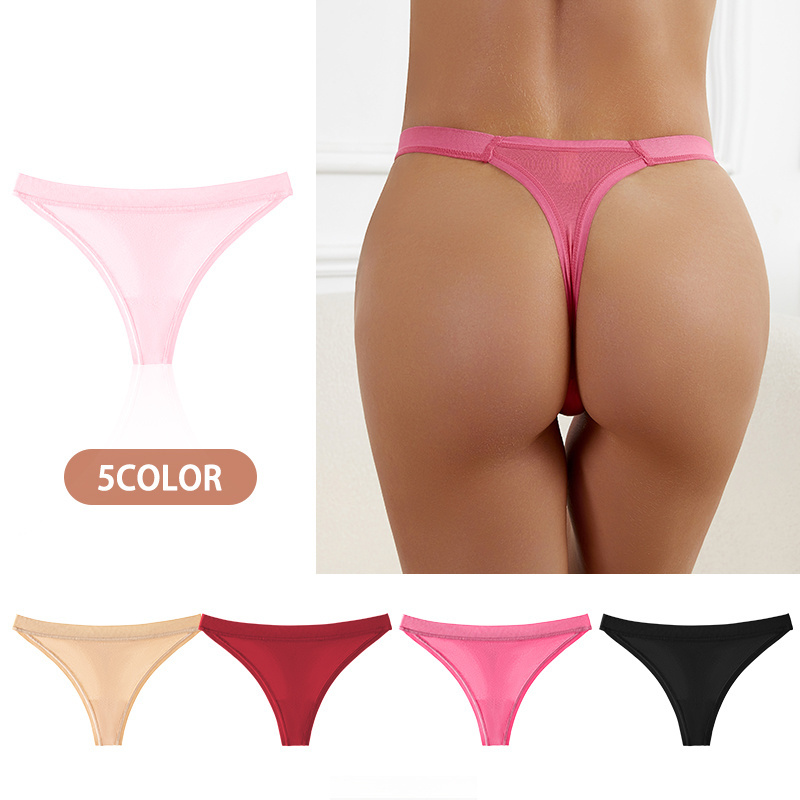 New-arrival In stock Light and breathe freely Solid color Women's thongs for daily  Cotton panties for women thongs