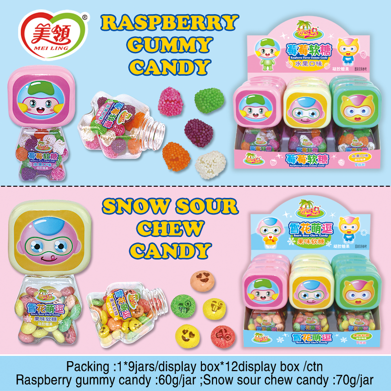 Fun toy fudge Colorfully RASPBERRY CUMMY CANDY Fruit fudge