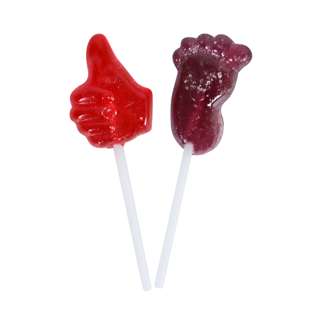 Funny new finger and foot shape lollipop with popping candy