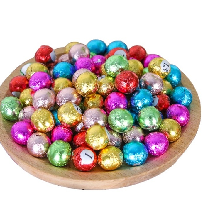 Hot selling bowling ball shape chocolate colorful bulk chocolate children happy childhood memory snacks