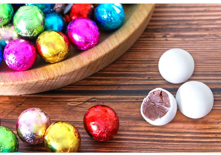 Hot selling bowling ball shape chocolate colorful bulk chocolate children happy childhood memory snacks