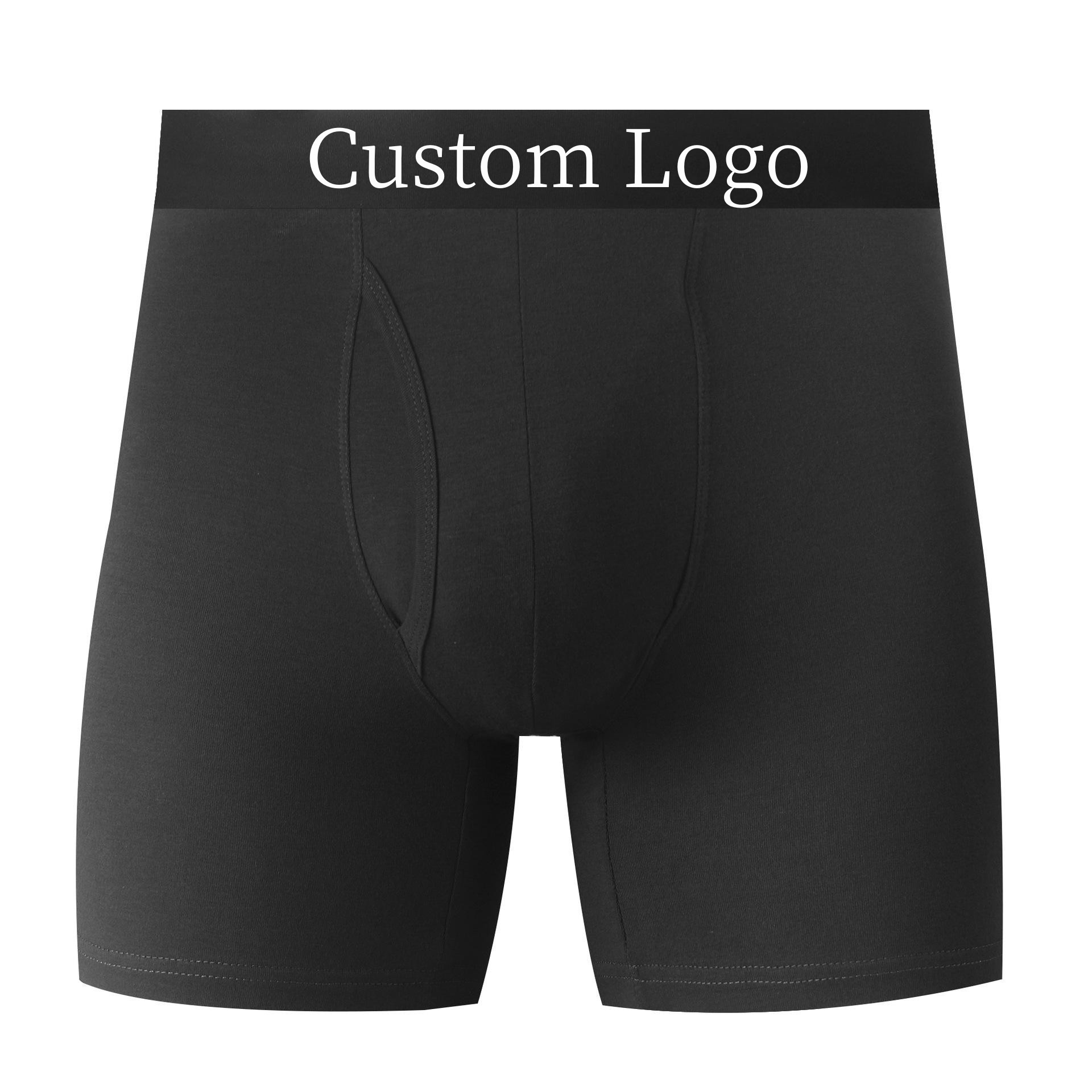 Customize Mens Boxer 1913# OEM Waistband Logo Basic Solid Underwear Male Breathable Comfort Men Boxer Brief For Man