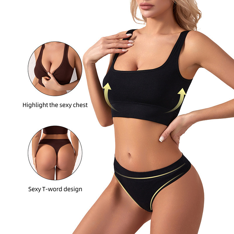 Custom Set 8802Y+8802DZ# Comfortable Triangle Japanese Sugi Bra Padded Wireless Women's Seamless Push Up Thin Cup Ladies Bra Set