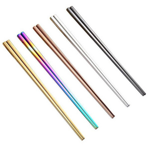 square hollow stainless steel korean chopsticks sus304 gold chopsticks set