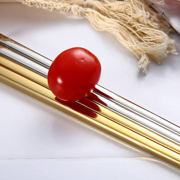 square hollow stainless steel korean chopsticks sus304 gold chopsticks set