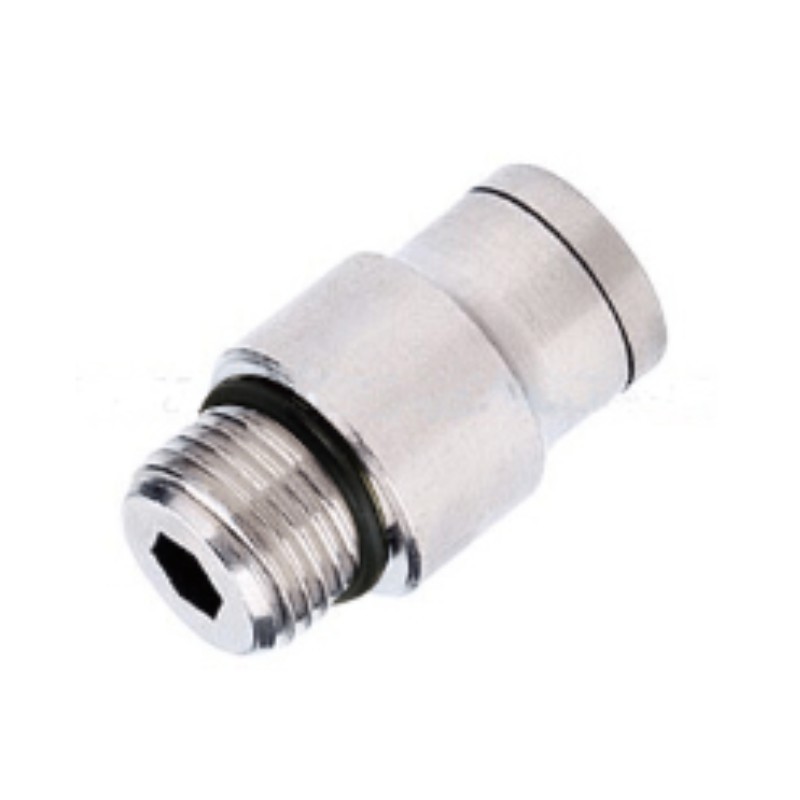 STNC MPC8-G02 Brass Plated Nickel G Thread With O Ring Male Straight Metal Connector Pneumatic Push In One Touch Fitting