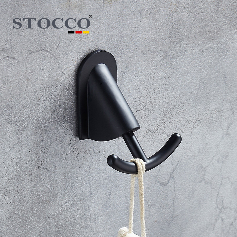 SUS304 Black Hooks for Bathroom Kitchen Hanger Stainless Steel Wall Hook for Keys Coat Towel Hook Bathroom Hardware