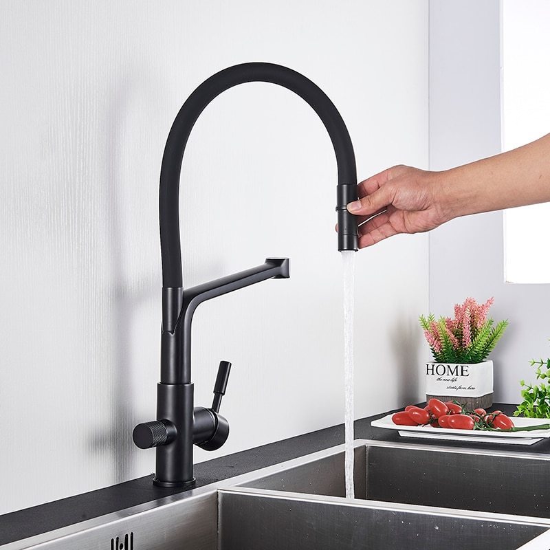 flexible Kitchen Faucets kitchen sink Mixer 360 Degree Rotation 3way Water Purification Feature Kitchen taps Water Filter Faucet