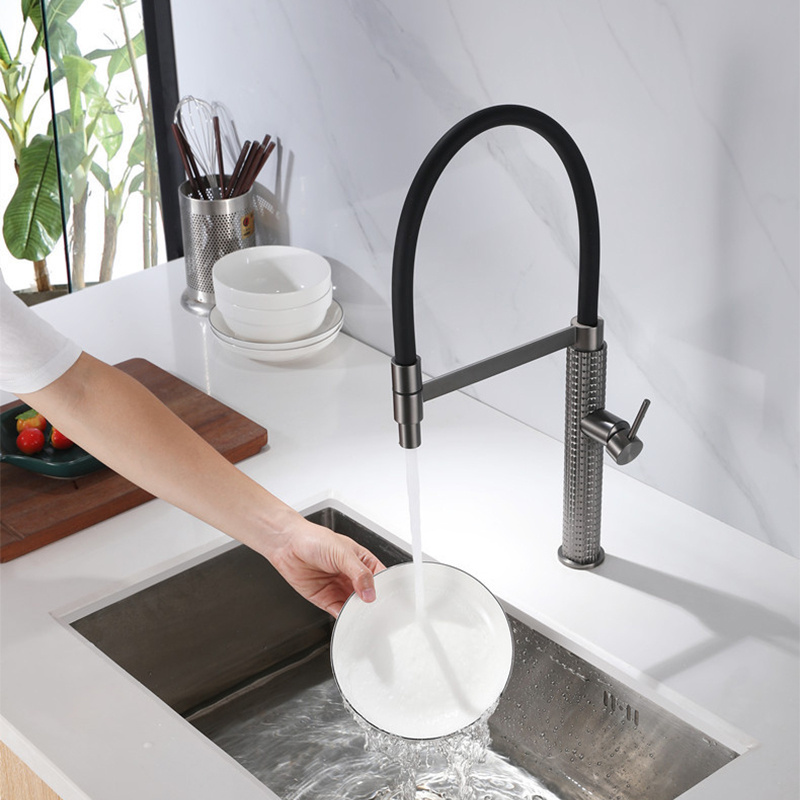 silicon flexible hose pull out golden faucet taps for kitchen sink faucet with pull down sprayer