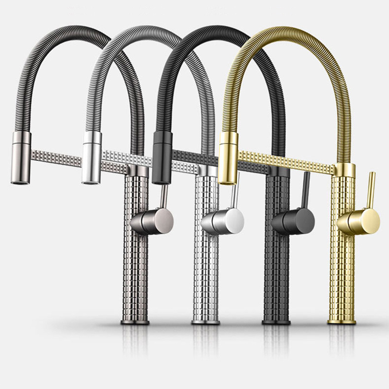 silicon flexible hose pull out golden faucet taps for kitchen sink faucet with pull down sprayer