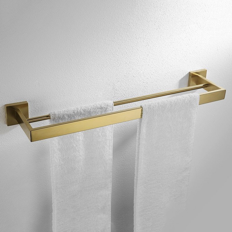 Golden modern luxury shelf stainless steel wall mounted bathroom parts accessories set