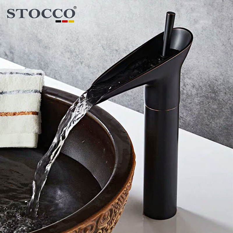 STOCCO high quality Sanitary Single Hole bathroom antique brass faucet