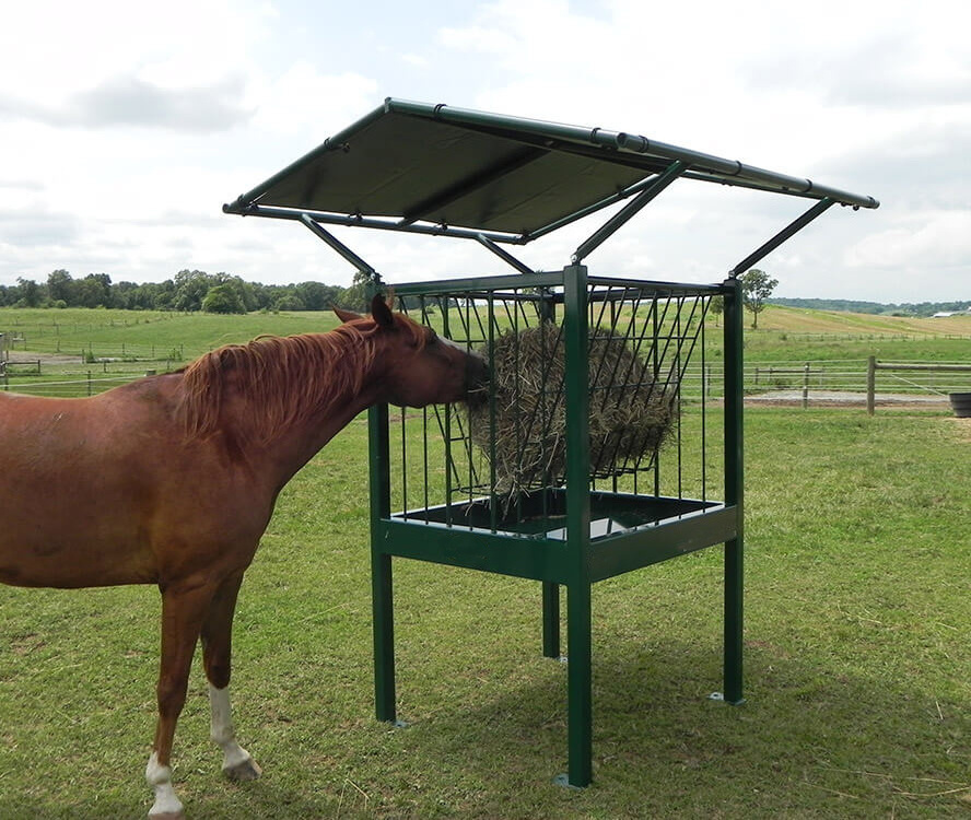 heavy duty factory supplier  circular with roof  cattle  horse round cradles square mesh ring horse hay feeder with roof