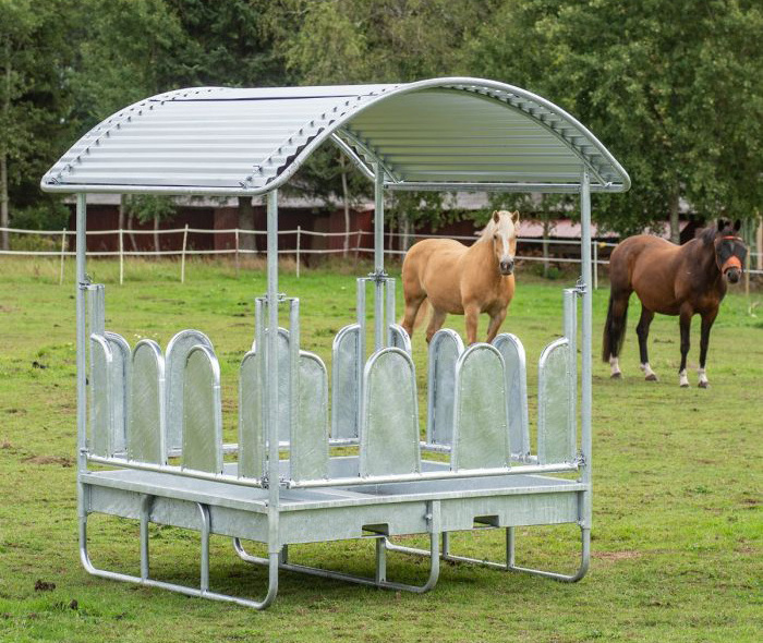 heavy duty factory supplier  circular with roof  cattle  horse round cradles square mesh ring horse hay feeder with roof