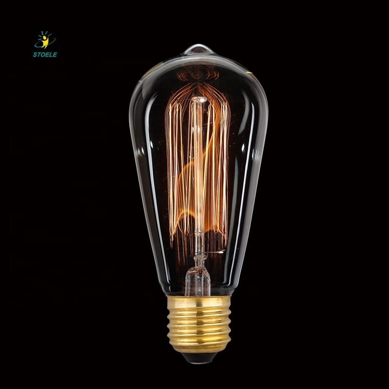 E26 E27 B22 Clear Amber Glass Edison Light ST64 LED Filament Light Bulbs