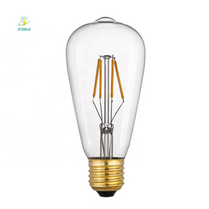 E26 E27 B22 Clear Amber Glass Edison Light ST64 LED Filament Light Bulbs