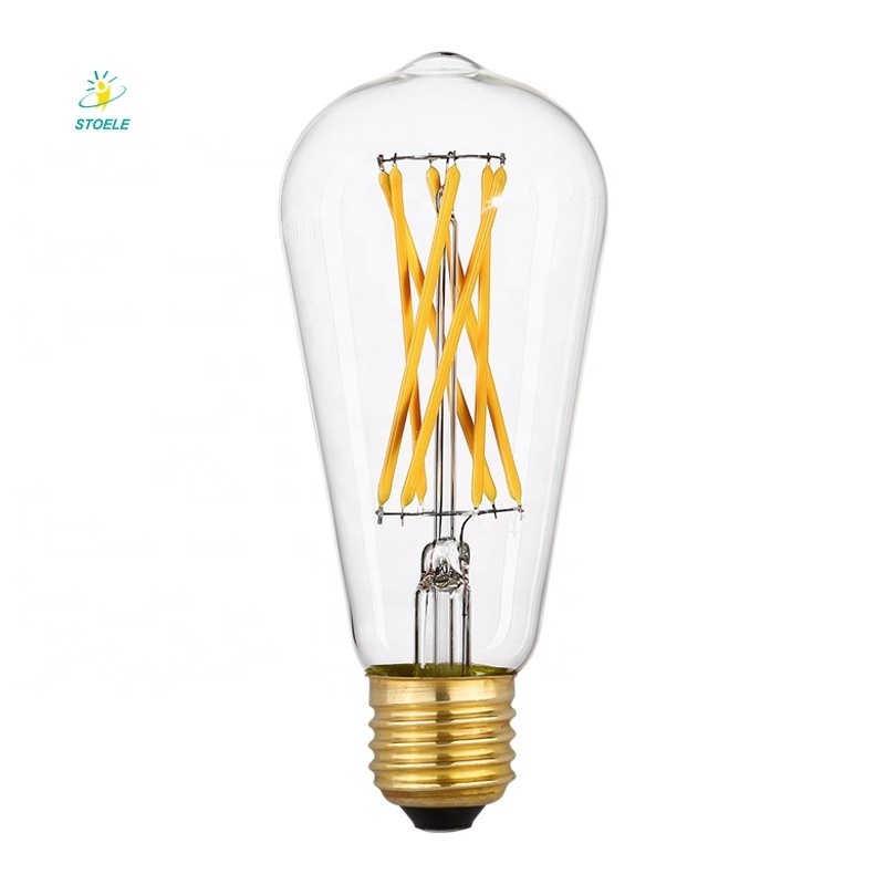 E26 E27 B22 Clear Amber Glass Edison Light ST64 LED Filament Light Bulbs