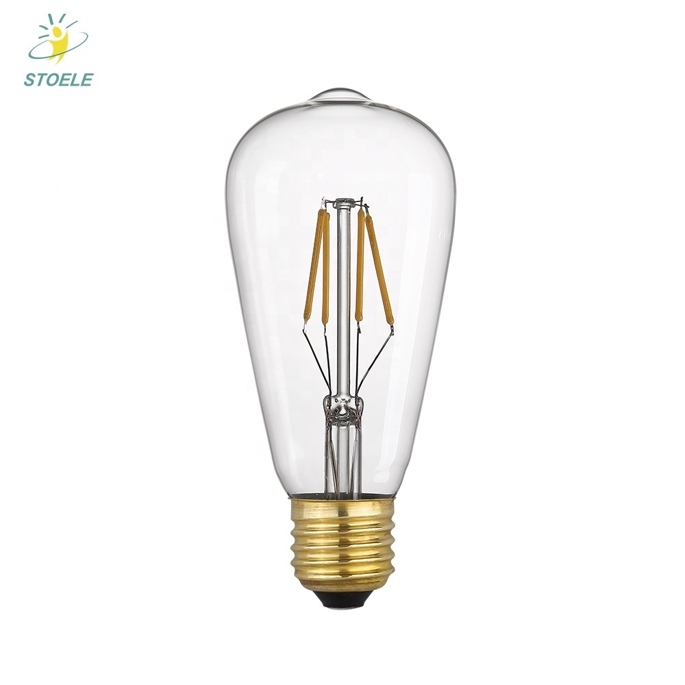 LED Vintage Edison Bulb Candelabra ST64 LED Filament Candle Bulb Replace 60W Clear Warm White 2700K 120V AC