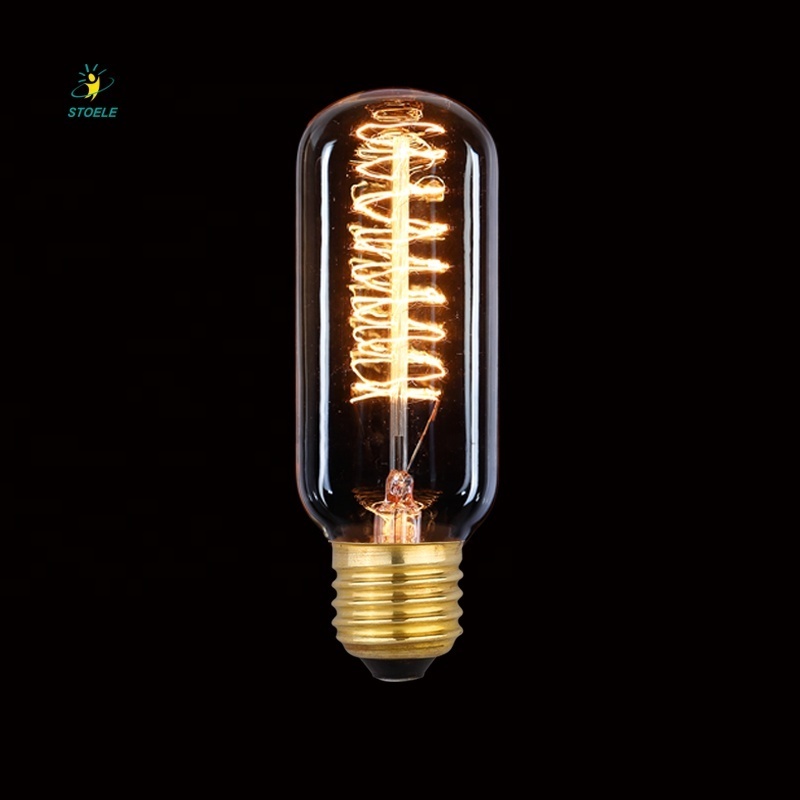 4W 6W Vintage Edison Clear Amber Glass Tubular Light T45 Flexible Led Filament Bulb