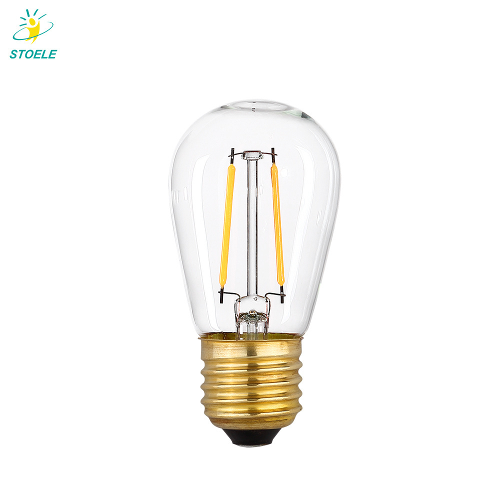 LED Filament Clear Glass S14 Bulb For Home Vintage Light Candle Bulb Lighting