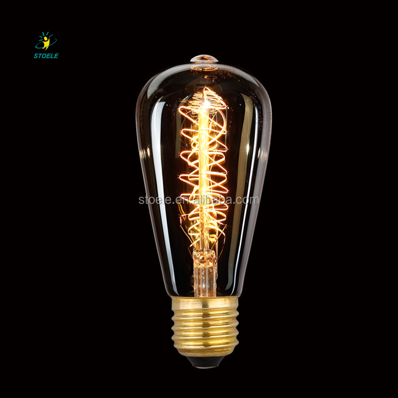 Retro ST64 110V/220V E26/E27 40W/60W  Bulb Squirrel Cage Edison Filament bulbs