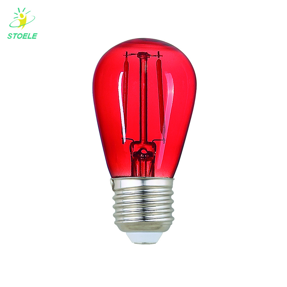 Christmas light string bulb 1W 2W red yellow colorful S14 ST45 LED light bulb