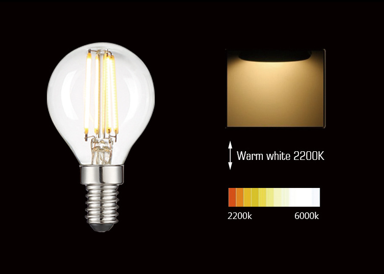 Manufacturers 4w e14 220-240v 2700k P45 G45 Non-dimmable Decorative Led Filament Bulb