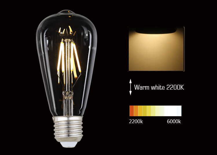 ST21 ST64  E27 Dimmable Vintage Edison LED Filament Light Bulbs