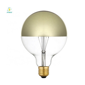 China Manufacturers Mirror Half Chrome Silver G25 G80 G40 G125 Edison Filament No Flicker Dimming LED Lighting Bulb