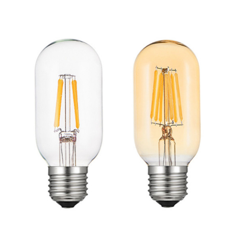 Home Cafe Hotel Vintage Edison Clear Amber Glass Light T45 Flexible Led Filament Bulb