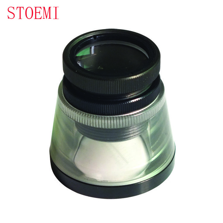 STOEMI 8012A 9X Pocket Desktop Measuring Magnifier Loupe/Glass Magnifier (multiplier) with Glass Scale Reticle