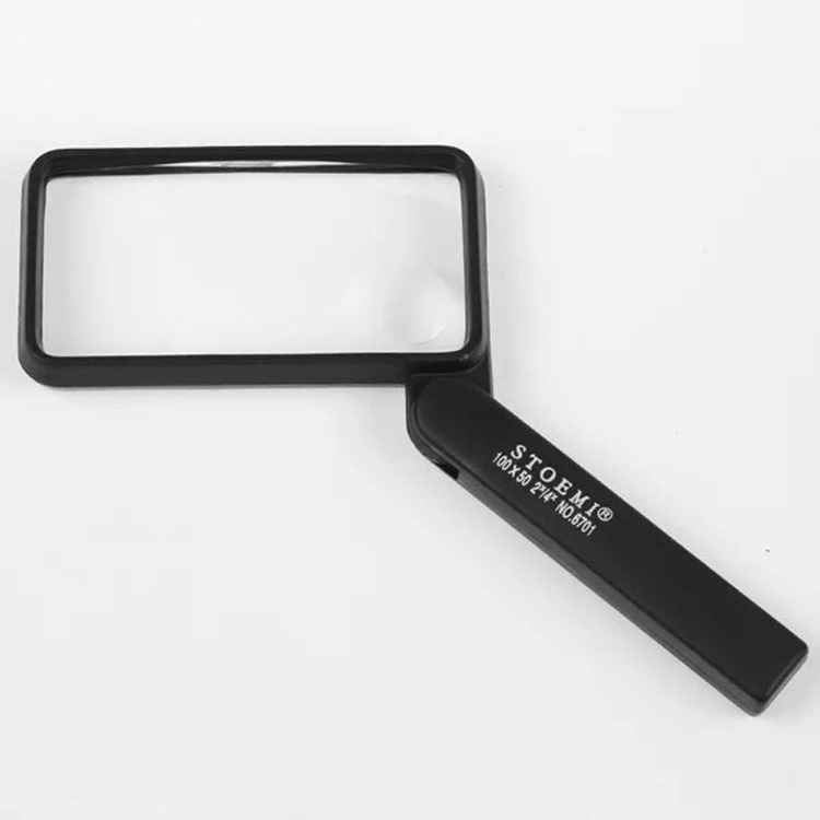 STOEMI 6701 110x50mm Bifocal Folding Handle Handheld Rectangular PMMA Acrylic Magnifier/magnifying glass