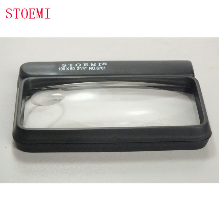 STOEMI 6701 110x50mm Bifocal Folding Handle Handheld Rectangular PMMA Acrylic Magnifier/magnifying glass