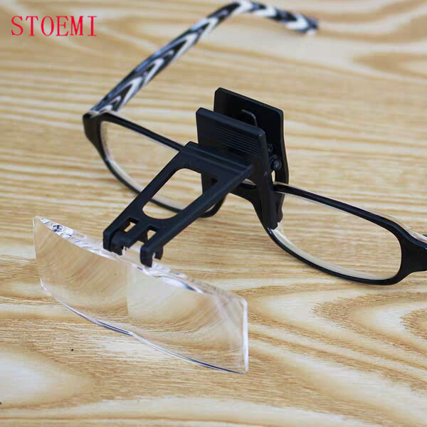 STOEMI 8514  3X Clip-on Glasses Type Magnifier/ Spectacle Magnifying Glass/Eyeglass Loupe